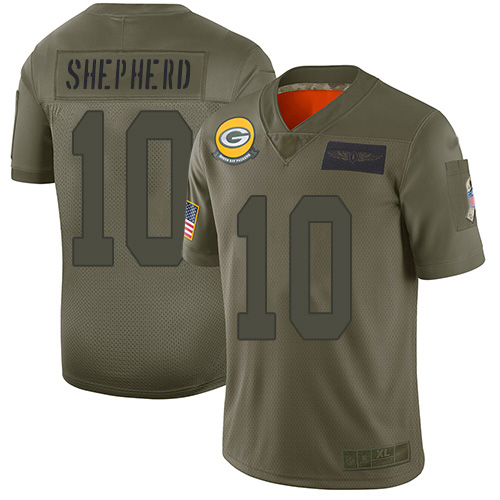 Nike Packers #10 Darrius Shepherd Camo Youth Stitched NFL Limited 2019 Salute To Service Jersey